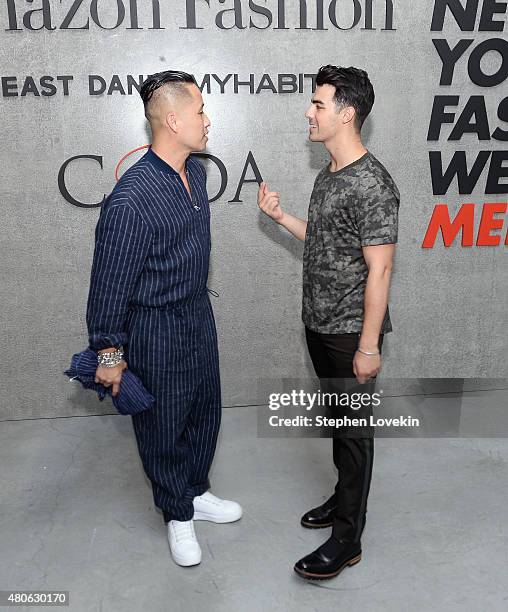 Phillip Lim and Joe Jonas attend New York Men's Fashion Week kick off party hosted by Amazon Fashion and CFDA at Amazon Imaging Studio on July 13,...