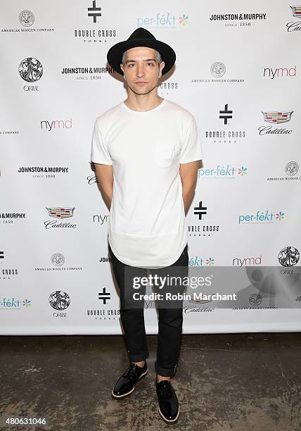 Designer Jake Zeitlin attends the Matiere Presentation during New York Fashion Week: Men's S/S 2016 at Industria Superstudio on July 13, 2015 in New...