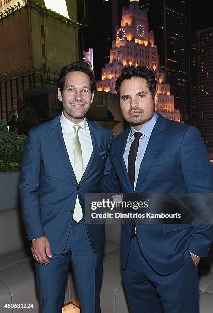 Paul Rudd and Michael Pena attend the after party for Marvel's screening of "Ant-Man" hosted by The Cinema Society and Audi at St. Cloud at the...