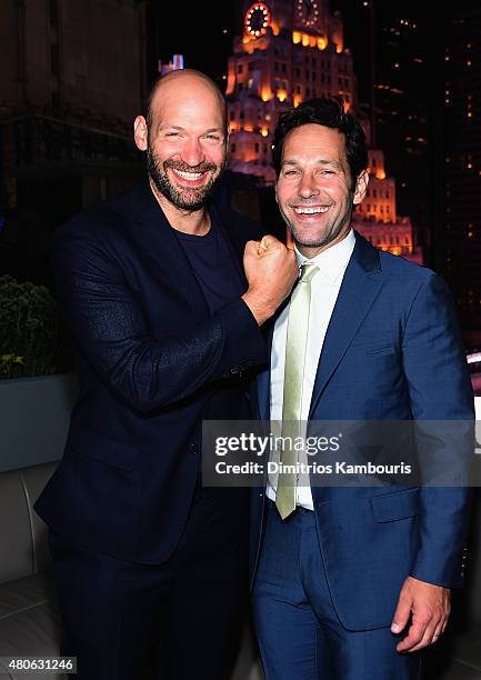 Corey Stoll and Paul Rudd attend the after party for Marvel's screening of "Ant-Man" hosted by The Cinema Society and Audi at St. Cloud at the...