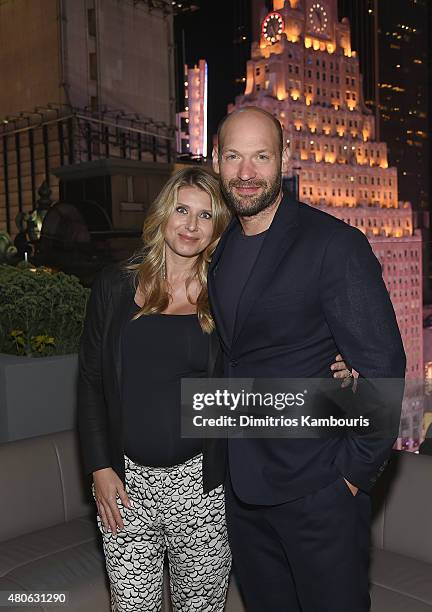 Corey Stoll and guest attend the after party for Marvel's screening of "Ant-Man" hosted by The Cinema Society and Audi at St. Cloud at the...