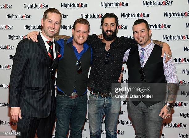 Tony Devencenzi, bartending expert and television personality Russell Davis, Josh Harris and Sean Kenyon attend the 29th annual Nightclub & Bar...