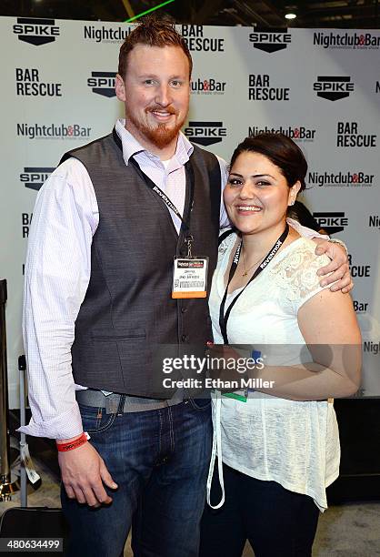 Spike TV's John Paul and Naris Mardirosian, producers for the television show "Bar Rescue," pose at the 29th annual Nightclub & Bar Convention and...