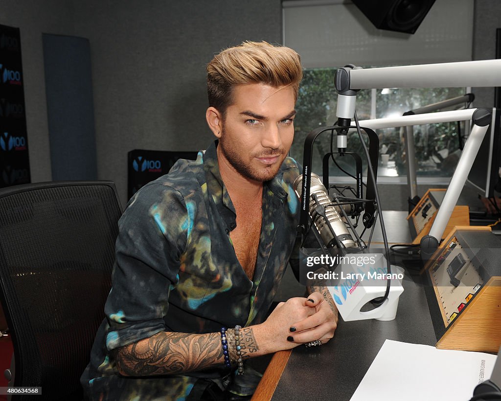 Adam Lambert Visits Y 100 Radio Station