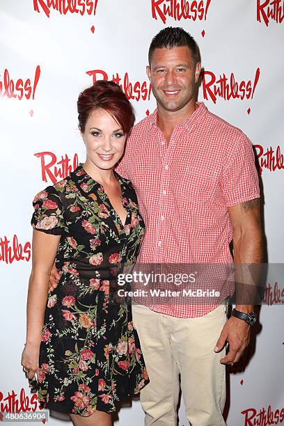 Sierra Boggess and guest attend the opening night performance of "Ruthless! The Musical" at the St. Luke's Theatre on July 13, 2015 in New York City.