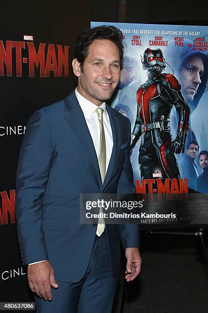 Actor Paul Rudd attends Marvel's screening of "Ant-Man" hosted by The Cinema Society and Audi at SVA Theater on July 13, 2015 in New York City.
