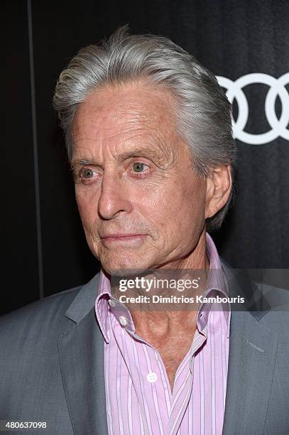 Actor Michael Douglas attends Marvel's screening of "Ant-Man" hosted by The Cinema Society and Audi at SVA Theater on July 13, 2015 in New York City.
