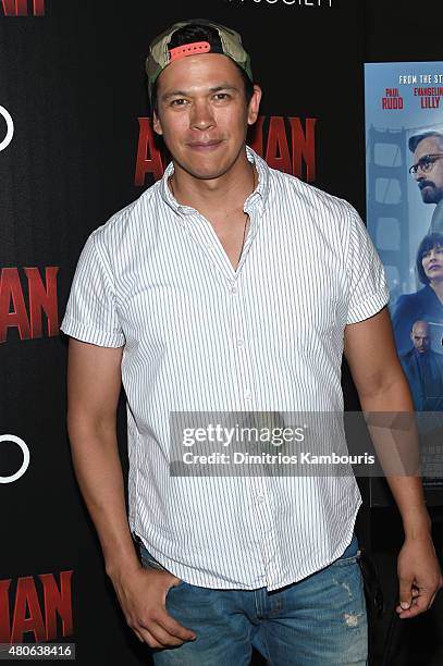 Chaske Spencer attends Marvel's screening of "Ant-Man" hosted by The Cinema Society and Audi at SVA Theater on July 13, 2015 in New York City.