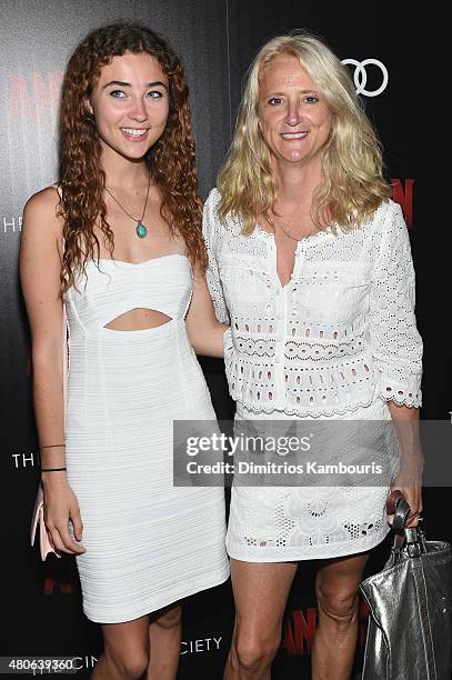 Designer Nanette Lepore and daugheter Violet Savage attend Marvel's screening of "Ant-Man" hosted by The Cinema Society and Audi at SVA Theater on...