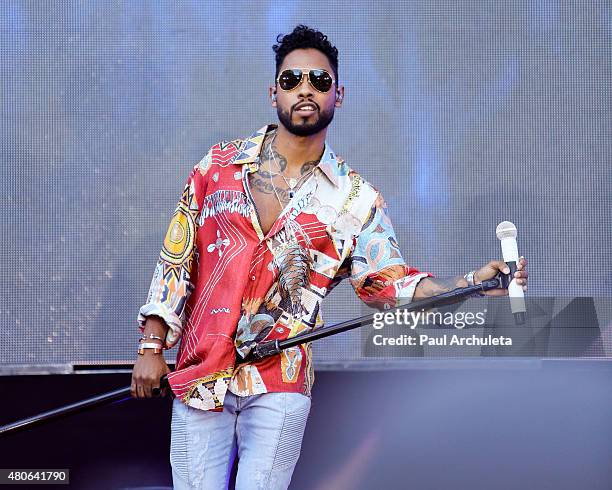 Recording Artist Miguel performs songs from his new album "Wildheart" at Hollywood And Highland Center on July 13, 2015 in Los Angeles, California.