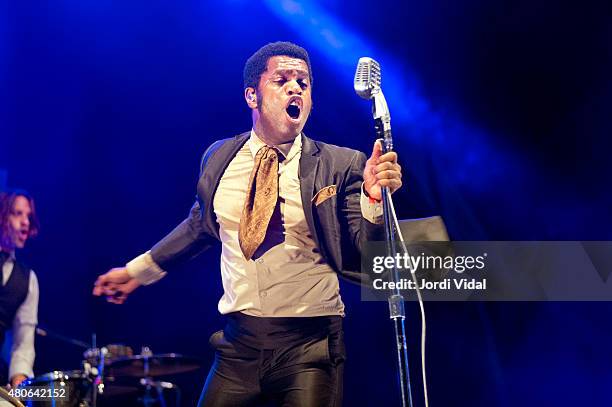 Ty Taylor of Vintage Trouble performs on stage during the first day of Cruilla Festival at Parc Del Forum on July 10, 2015 in Barcelona, Spain.