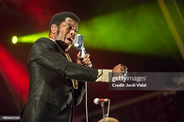 Ty Taylor of Vintage Trouble performs on stage during the first day of Cruilla Festival at Parc Del Forum on July 10, 2015 in Barcelona, Spain.