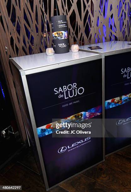 General view of atmosphere during Sabor de Lujo at Vida Lexus event celebrating latino culture in Los Angeles at Sofitel Hotel on March 25, 2014 in...