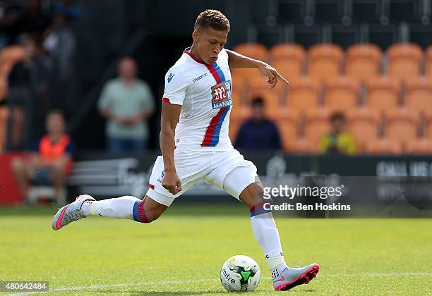 Dwight Gayle of Crystal Palace in action during a Pre Season Friendly between Barnet and Crystal Palace at The Hive on July 11, 2015 in Barnet,...