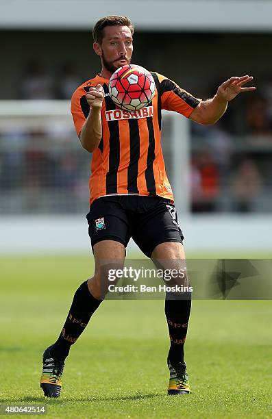 Tom Champion of Barnet in action during a Pre Season Friendly between Barnet and Crystal Palace at The Hive on July 11, 2015 in Barnet, England.