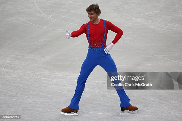 Kim Lucine of Monaco competes in the Men's Short Program during ISU World Figure Skating Championships at Saitama Super Arena on March 26, 2014 in...