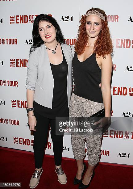 Ximena Garcia and Fernanda Arras attend the premiere of 'The End Of The Tour' at Writers Guild Theater on July 13, 2015 in Beverly Hills, California.