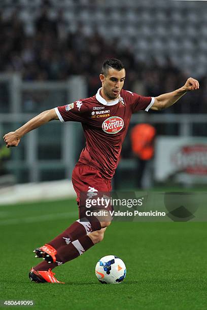 Nikola Maksimovic of Torino FC in action during the Serie A match between Torino FC and AS Livorno Calcio at Stadio Olimpico di Torino on March 22,...