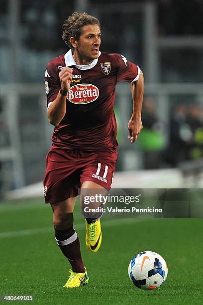 Alessio Cerci of Torino FC in action during the Serie A match between Torino FC and AS Livorno Calcio at Stadio Olimpico di Torino on March 22, 2014...