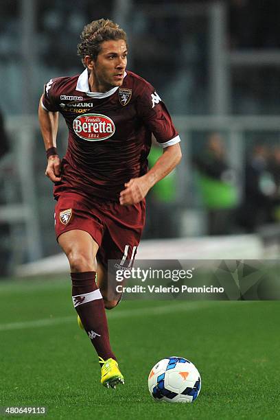 Alessio Cerci of Torino FC in action during the Serie A match between Torino FC and AS Livorno Calcio at Stadio Olimpico di Torino on March 22, 2014...