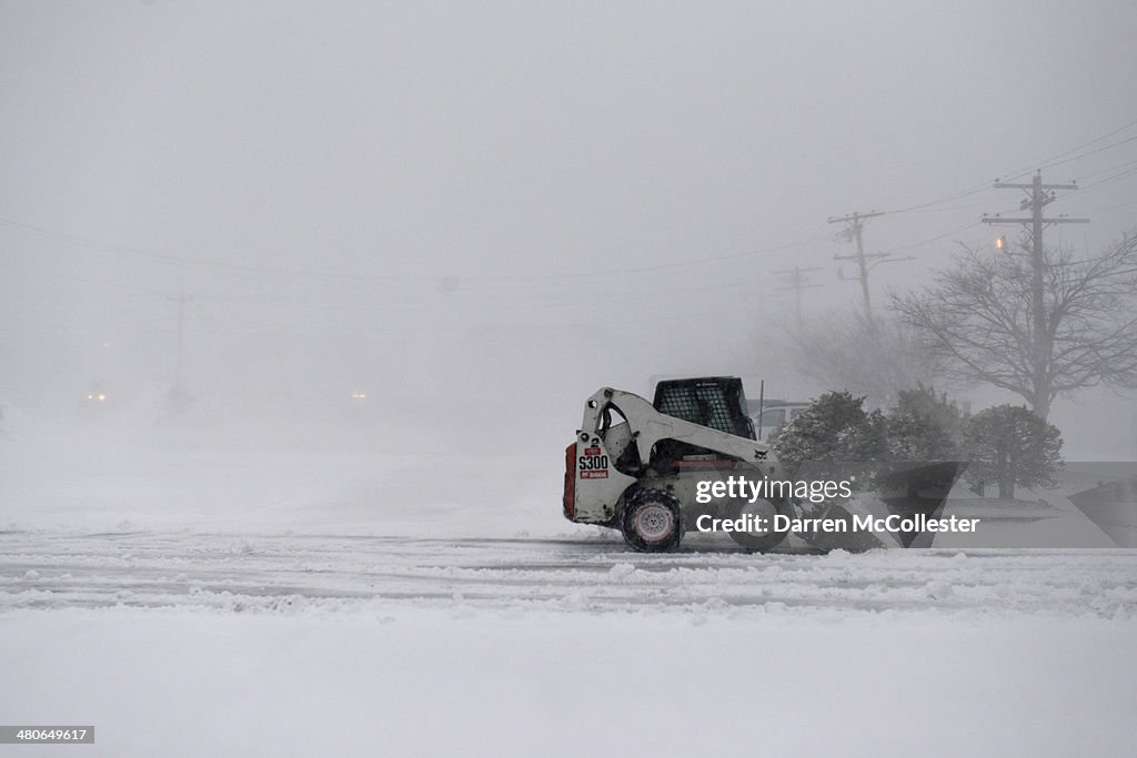 Massive Spring Snowstorm Off Coast Of Northeast Brings Snow To Cape