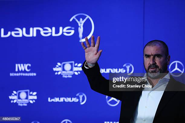 Eric Cantona attends the 2014 Laureus World Sports Awards at the Istana Budaya Theatre on March 26, 2014 in Kuala Lumpur, Malaysia.