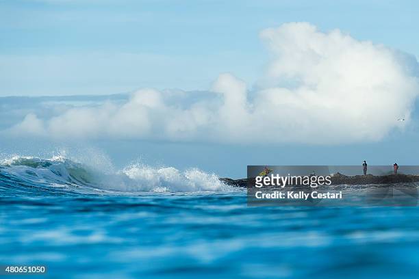 Mick Fanning of Australia advanced to Round 4 of the JBay Open after winning his Round 3 heat on July 14, 2015 in Jeffreys Bay, South Africa.