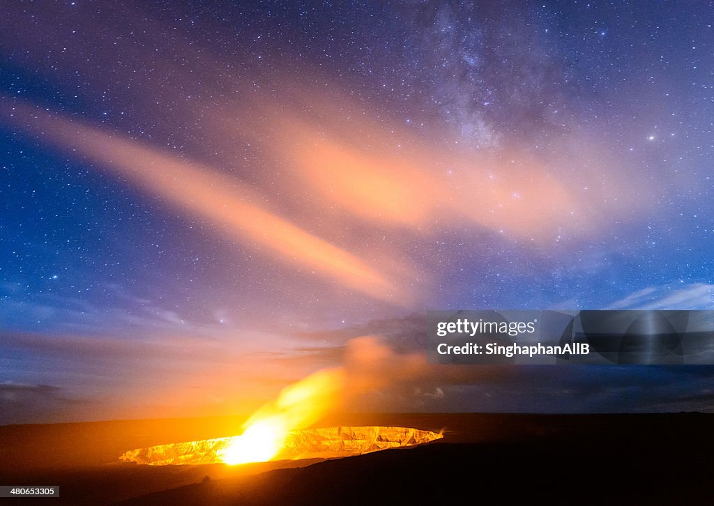 Anger of Volcano and Milky Way