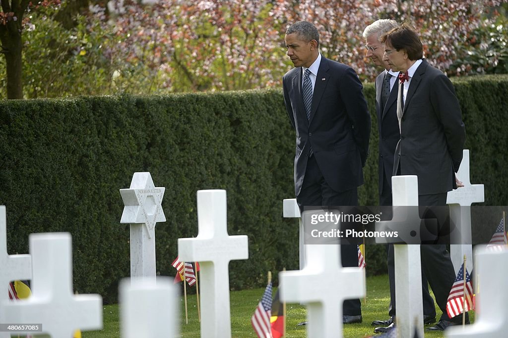 US President Obama Visits Flanders Field American Cemetery And Memorial