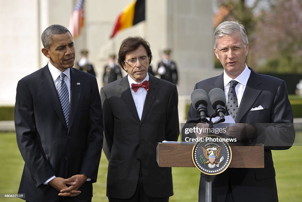 US President Obama Visits Flanders Field American Cemetery And Memorial