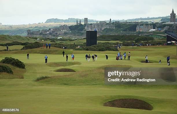 General view of the 13th green ahead of the 144th Open Championship at The Old Course on July 14, 2015 in St Andrews, Scotland.