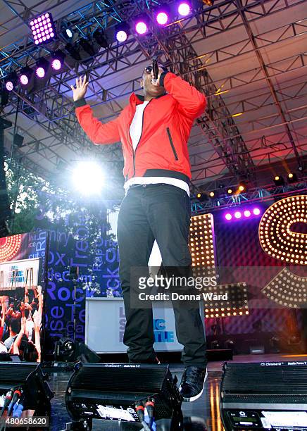 Doug E Fresh performs during the Lip Sync Battle Live at Central Park SummerStage on July 13, 2015 in New York City.