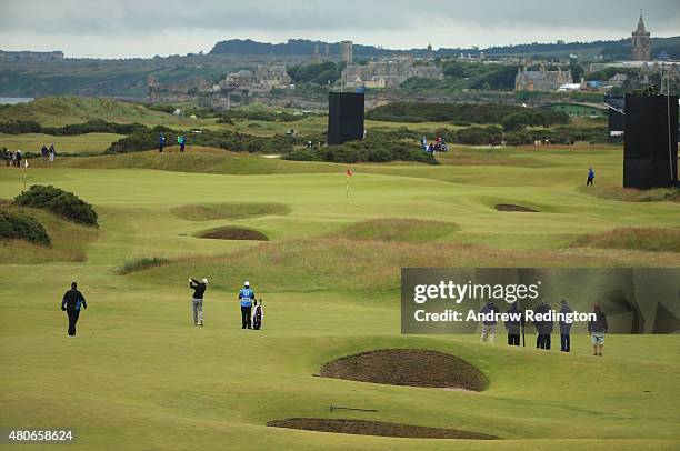 Charley Hoffman of the United States on the 13th ahead of the 144th Open Championship at The Old Course on July 14, 2015 in St Andrews, Scotland.