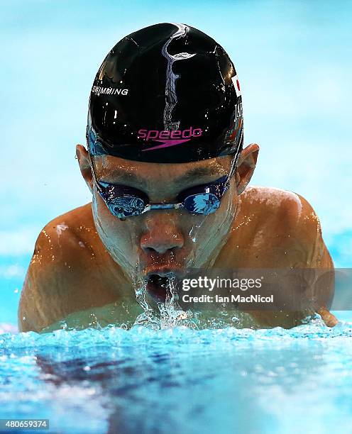 Tomotaro Nakamura of Japan competes in the heats of the Men's 100m Breaststroke SB7 during Day Two of The IPC Swimming World Championships at...