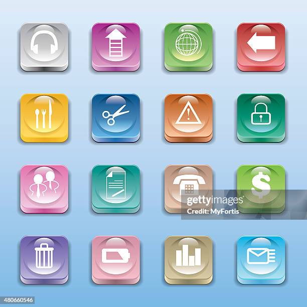 crystal buttons - gel effect lighting stock illustrations