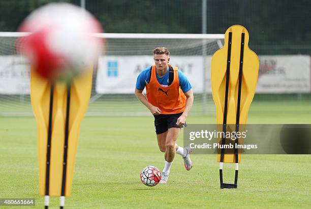 Jack Barmby during the Leicester City training session at their pre-season training camp on July 14, 2015 in Spielfeld, Austria.