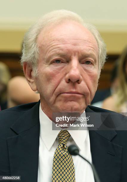 Former Sen. Joseph Lieberman co-chair of the Foundation for the Defense of Democracies attends a House Foreign Affairs Committee hearing on Capitol...