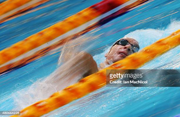 Bradley Snider of USA competes in the heats of the Men's 400m Freestyle S11 during Day Two of The IPC Swimming World Championships at Tollcross...