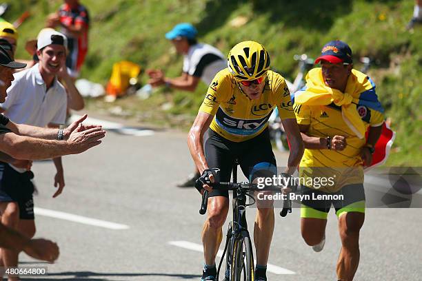 Chris Froome of Great Britain and Team Sky rides during stage ten of the 2015 Tour de France, a 167 km stage between Tarbes and La...