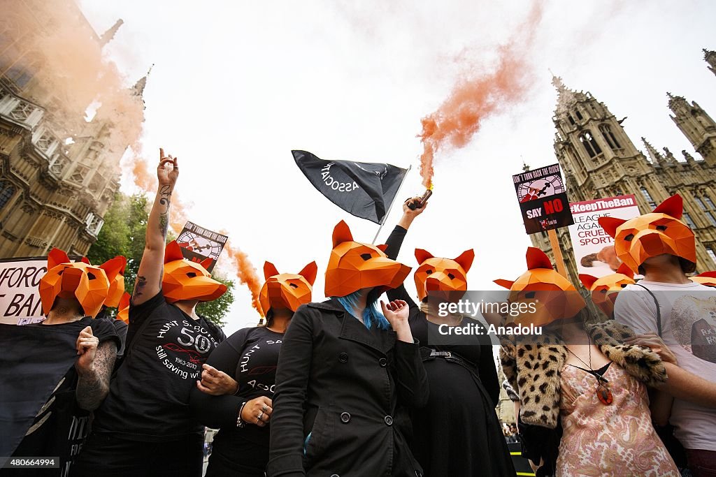 Fox hunting protest in London