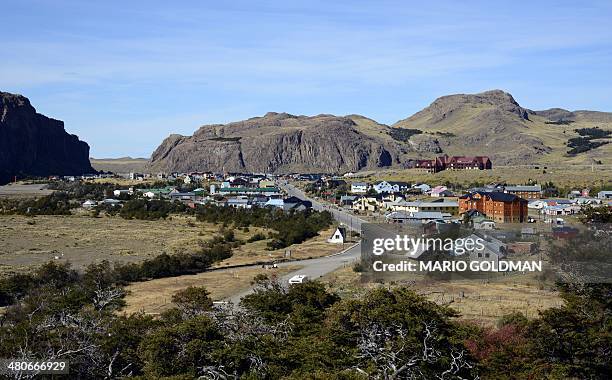 View of El Chalten town, Santa Cruz province, Argentina on March 18, 2014. AFP PHOTO / MARIO GOLDMAN