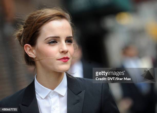 Actress Emma Watson is seen on March 25, 2014 in New York City.