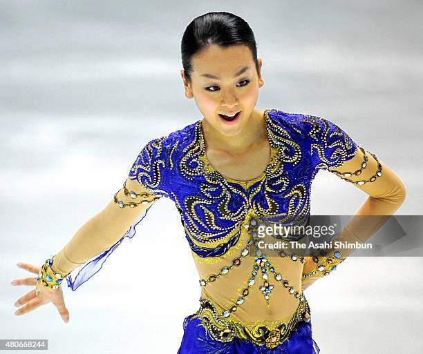 Mao Asada competes in the Ladies' Singles Short Program during day two of the All Japan Figure Skating Championships at Namihaya Dome on December 24,...