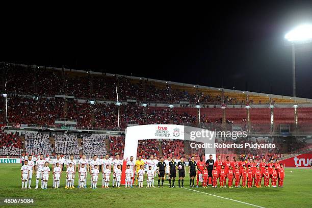 Thai Premier League All Stars and Liverpool FC team pose during the international friendly match between Thai Premier League All Stars and Liverpool...