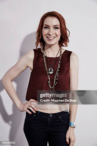 Felicia Day poses for a portrait at the Getty Images Portrait Studio Powered By Samsung Galaxy At Comic-Con International 2015 at Hard Rock Hotel San...