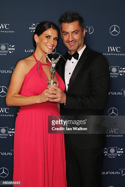 Vitor Baia and guest attend the 2014 Laureus World Sports Awards at the Istana Budaya Theatre on March 26, 2014 in Kuala Lumpur, Malaysia.