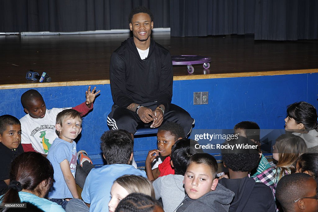 Ben McLemore Visits Dyer Kelly School To Help A Student With His Project