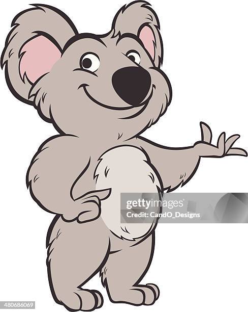 stockillustraties, clipart, cartoons en iconen met koala bear - presenting - koala