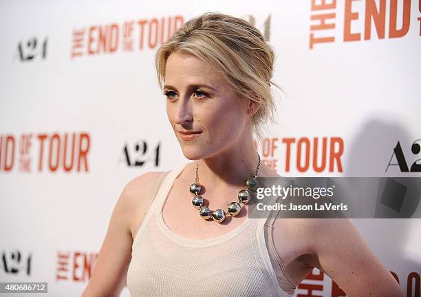 Actress Mamie Gummer attends the premiere of "The End Of The Tour" at Writers Guild Theater on July 13, 2015 in Beverly Hills, California.