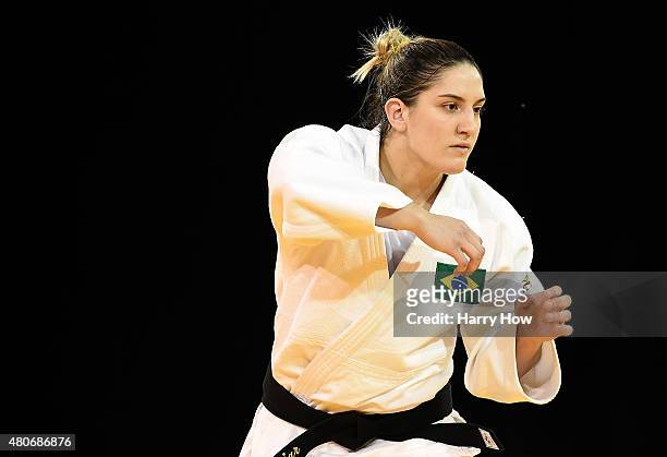 Mayra Aguiar of Brazil competes against Liliana Cardenas of Mexico in the 78kg women's judo during the 2015 Pan Am games at the Mississauga Sports...